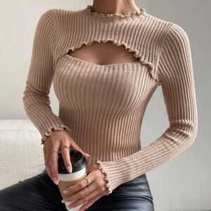 New Sexy cutout front sweater top